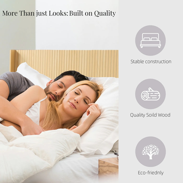 Fluted Wood Headboard  Wall Mounted - Natural Oak