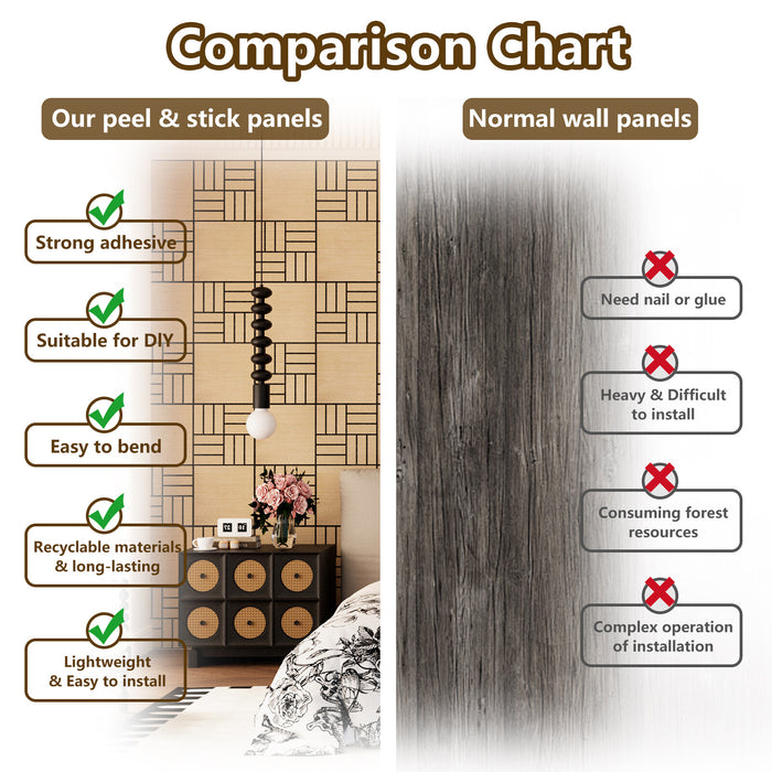 Lightweight Flexible Oak Veneer Acoustic Basketweave Grid Wall Panels Unisoar