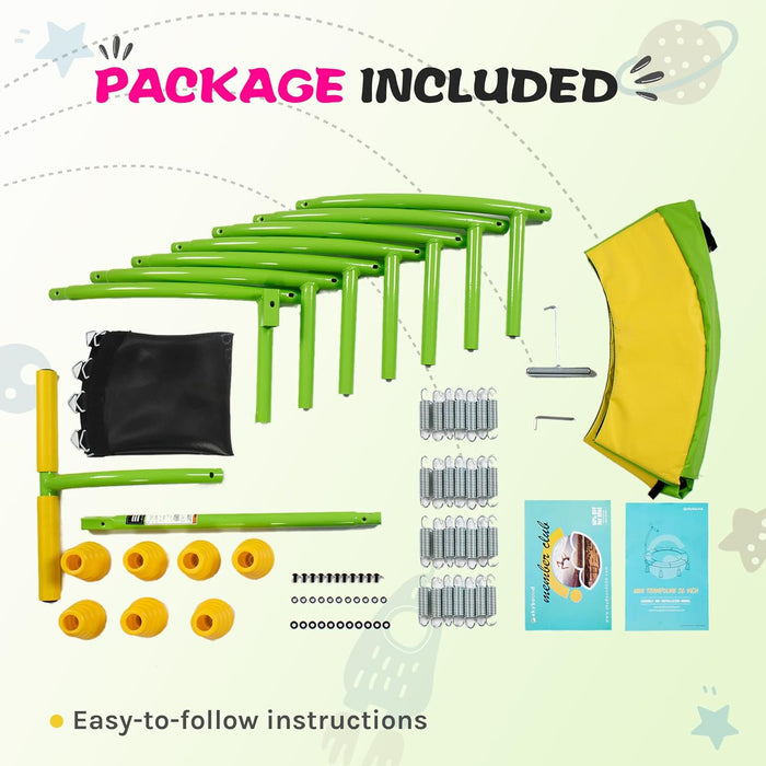 36" Yellow Kids Trampoline Indoor, Toddler Rebounder w/ Safety Handle