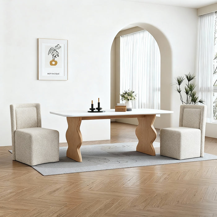 Modern Upholstered Dining Chair with Casters
