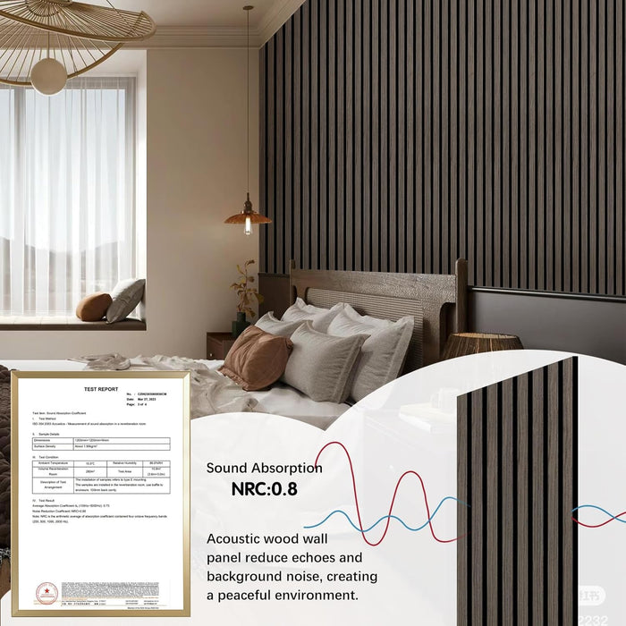 Premium Smoked wood Acoustic Slat Wall Panels by Unisoar