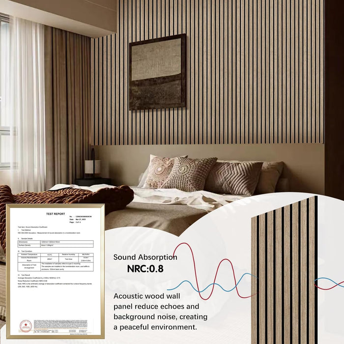 Premium Walnut Acoustic Slat Wall Panels by Unisoar