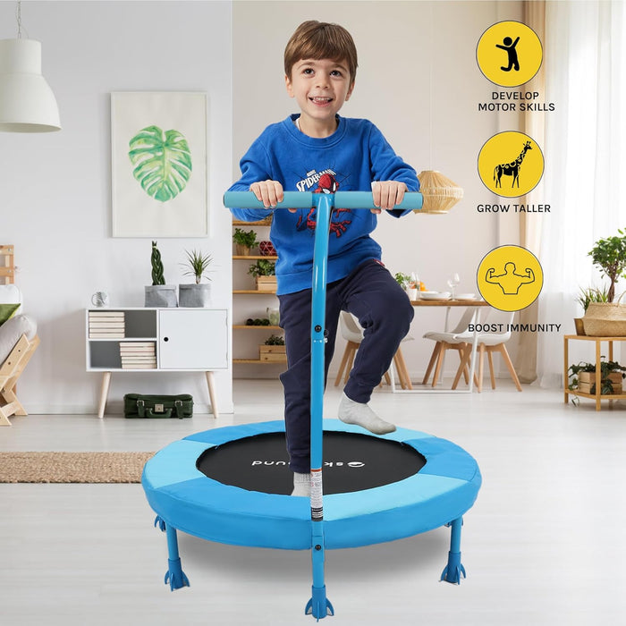 36" Indoor Kids Trampoline w/ Handlebar, Toddler Rebounder (Max 110lbs)