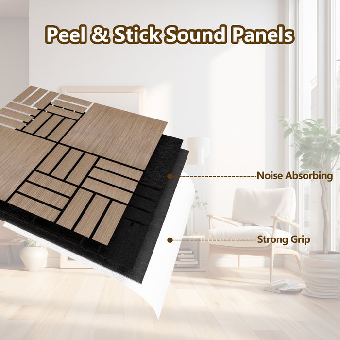 Lightweight Flexible Walnut Veneer Acoustic Basketweave Grid Wall Panels Unisoar