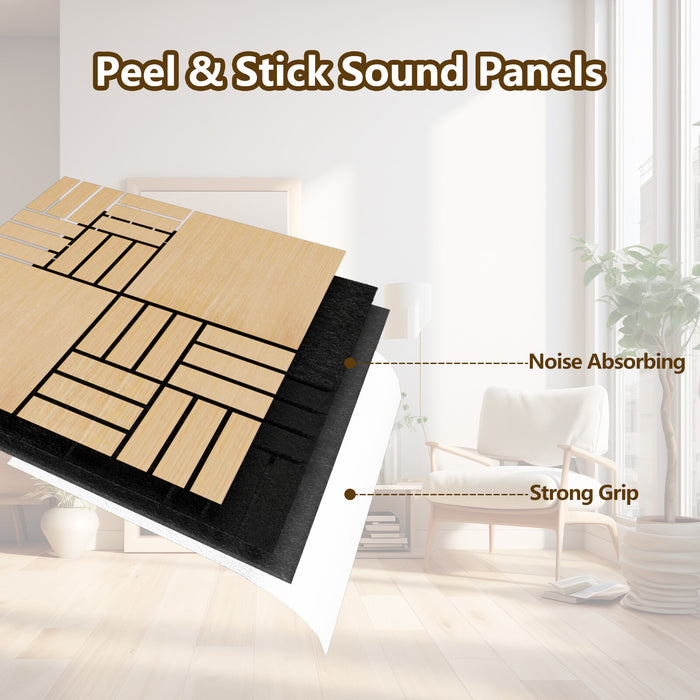 Lightweight Flexible Oak Veneer Acoustic Basketweave Grid Wall Panels Unisoar