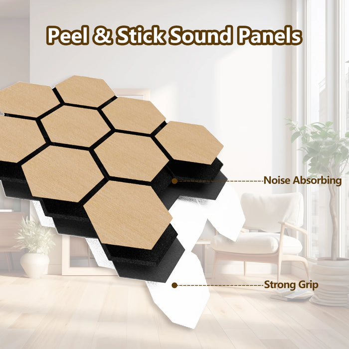 Lightweight Flexible Oak Veneer Acoustic Hexagon Honeycomb Wall Panels Unisoar