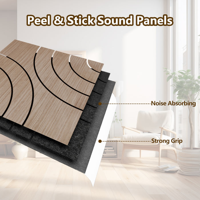 Lightweight Flexible Walnut Veneer Acoustic Circular Wave Wall Panels Unisoar