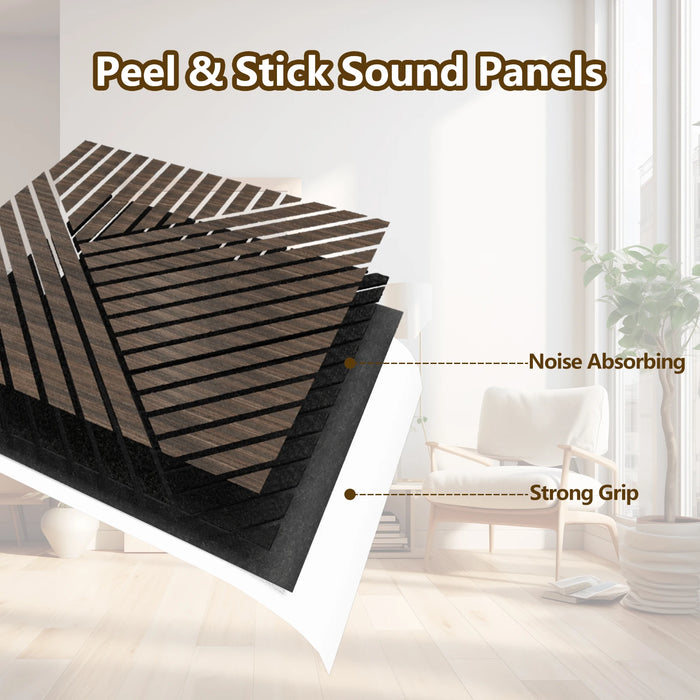 Lightweight Flexible Smoked wood Veneer Acoustic Diagonal Chevron Wall Panels Unisoar