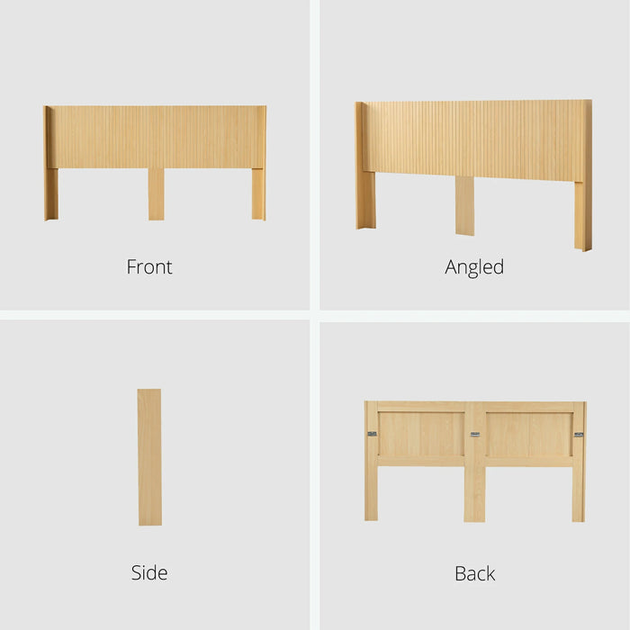 Fluted Wood Headboard  Wall Mounted - Natural Oak