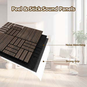 Paneles de pared acústicos de rejilla de tejido de canasta con chapa de madera ahumada, ligeros y flexibles, Unisoar