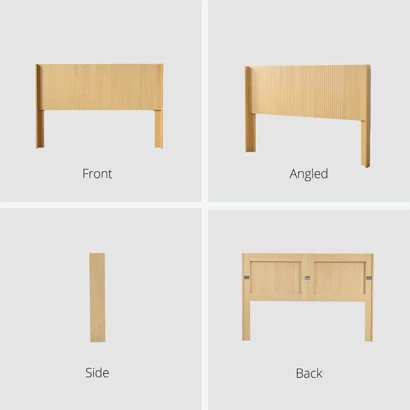 Fluted Wood Headboard  Wall Mounted - Natural Oak