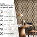 Features of decorative acoustic hex tiles including DIY-friendly install and super sound dampening