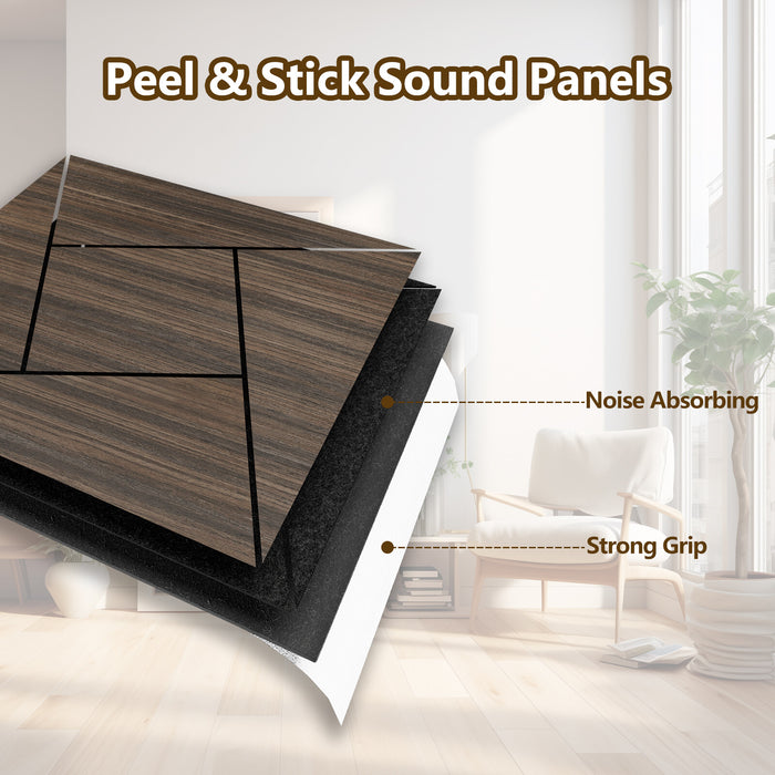 Lightweight Flexible Smoked Wood Veneer Acoustic Pinwheel Wall Panels Unisoar