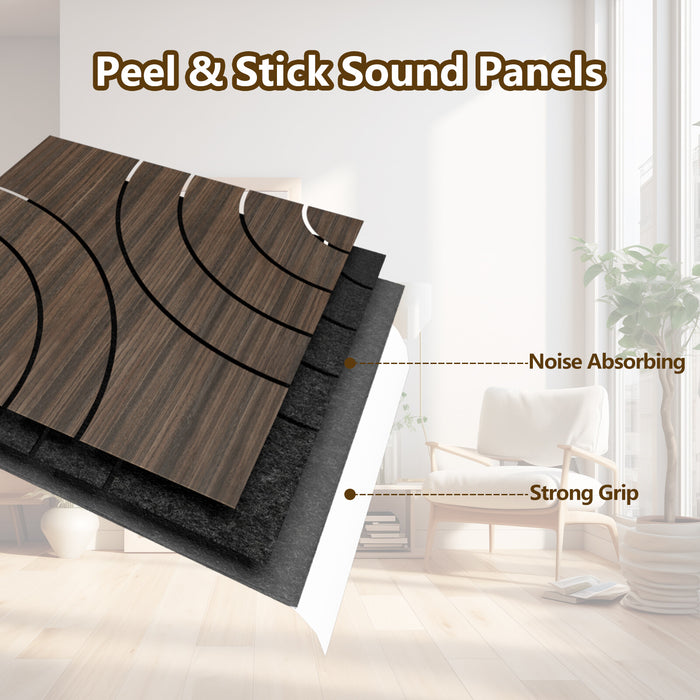 Lightweight Flexible Smoked Wood Veneer Acoustic Circular Wave Wall Panels Unisoar