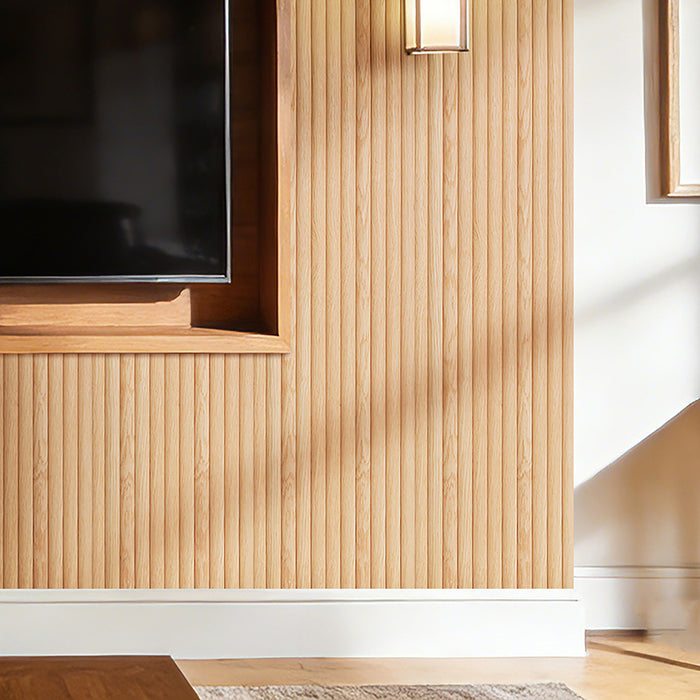 Flexible Wood Slat Wall Panels - 4ft 3D Acoustic Timber Slats for Flat & Curved Walls (2-Pack)