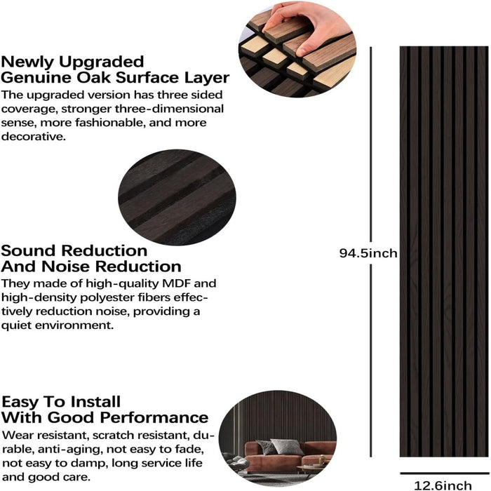Product description of a newly upgraded genuine oak surface layer with sound reduction and noise reduction features.