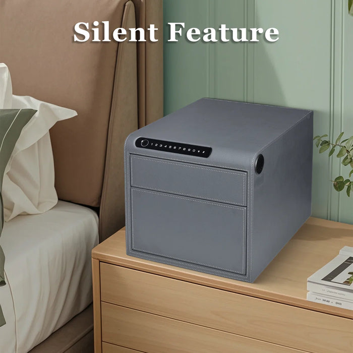 Biometric Fingerprint Jewelry Safe, Leather Finish