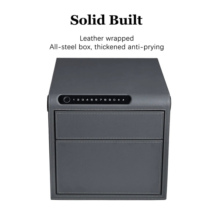 Biometric Fingerprint Jewelry Safe, Leather Finish