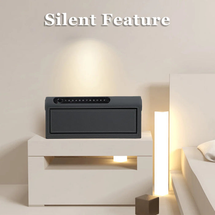 Biometric Fingerprint Jewelry Safe, Leather Finish