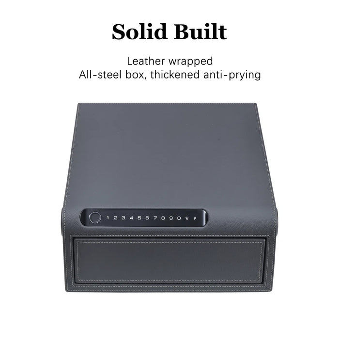 Biometric Fingerprint Jewelry Safe, Leather Finish
