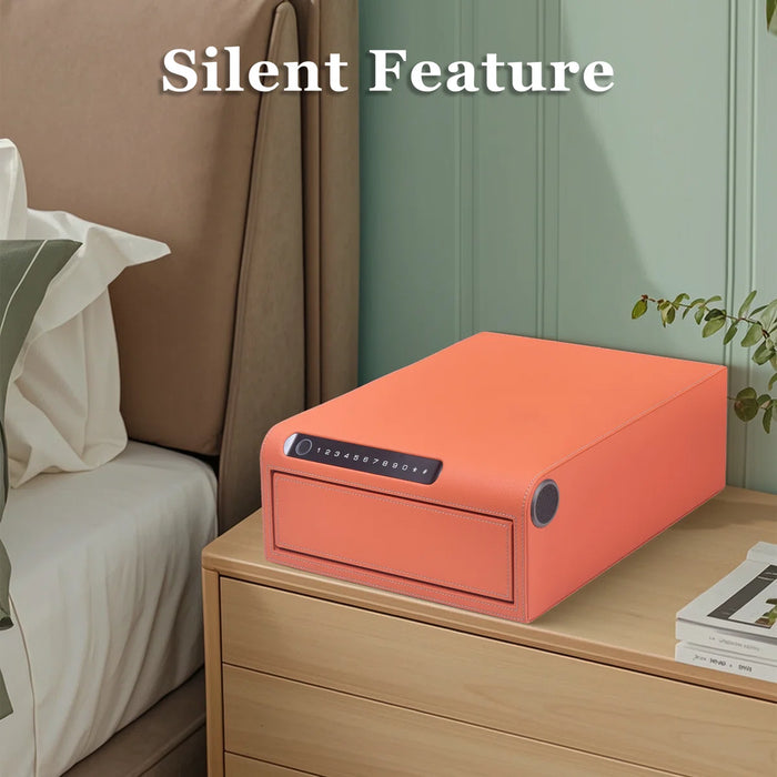 Biometric Fingerprint Jewelry Safe, Leather Finish