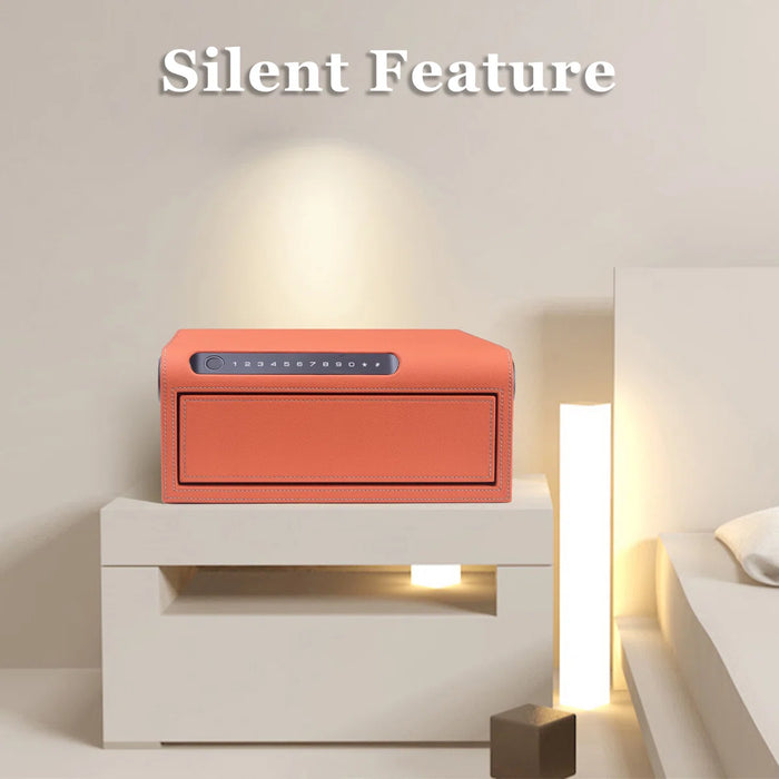 Biometric Fingerprint Jewelry Safe, Leather Finish