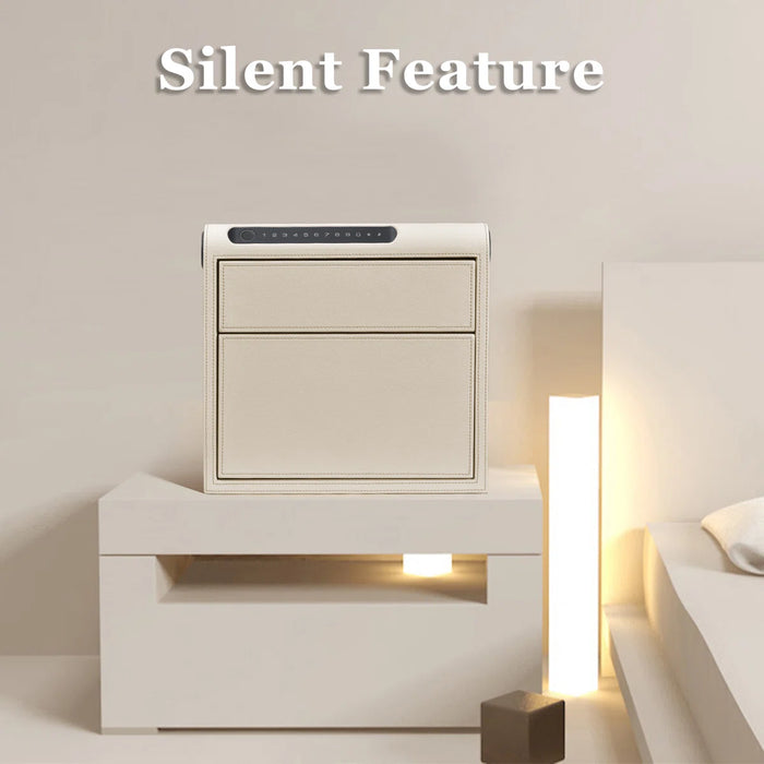 Biometric Fingerprint Jewelry Safe, Leather Finish