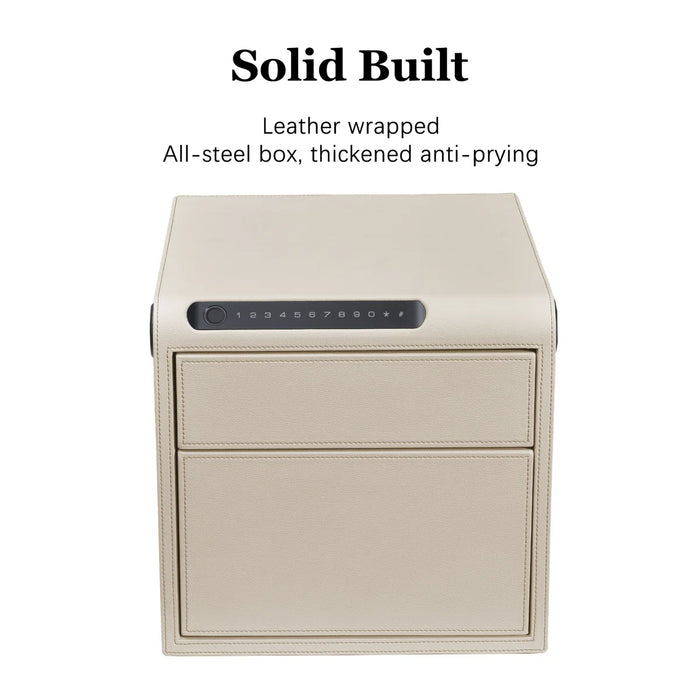Biometric Fingerprint Jewelry Safe, Leather Finish