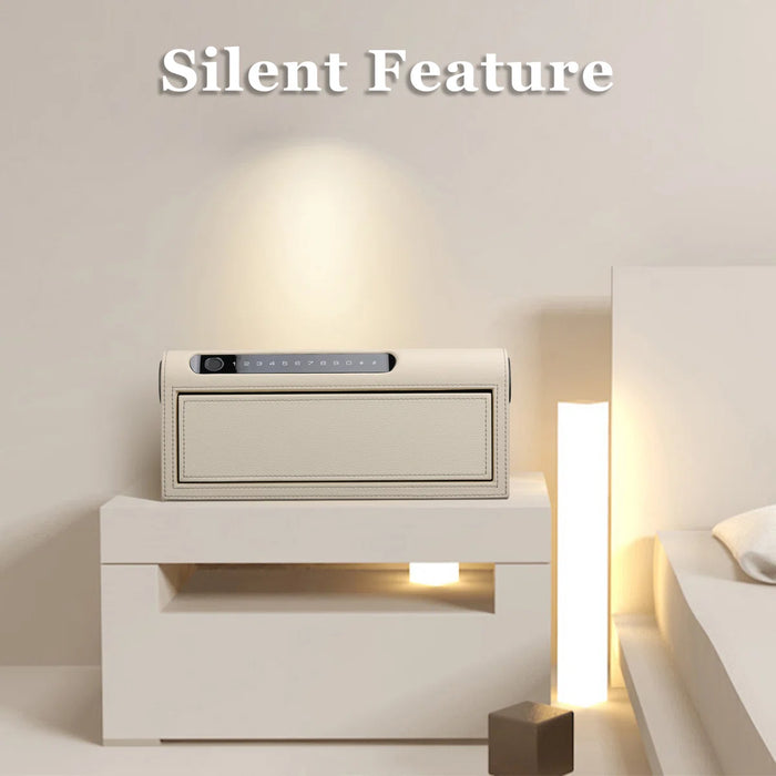 Biometric Fingerprint Jewelry Safe, Leather Finish