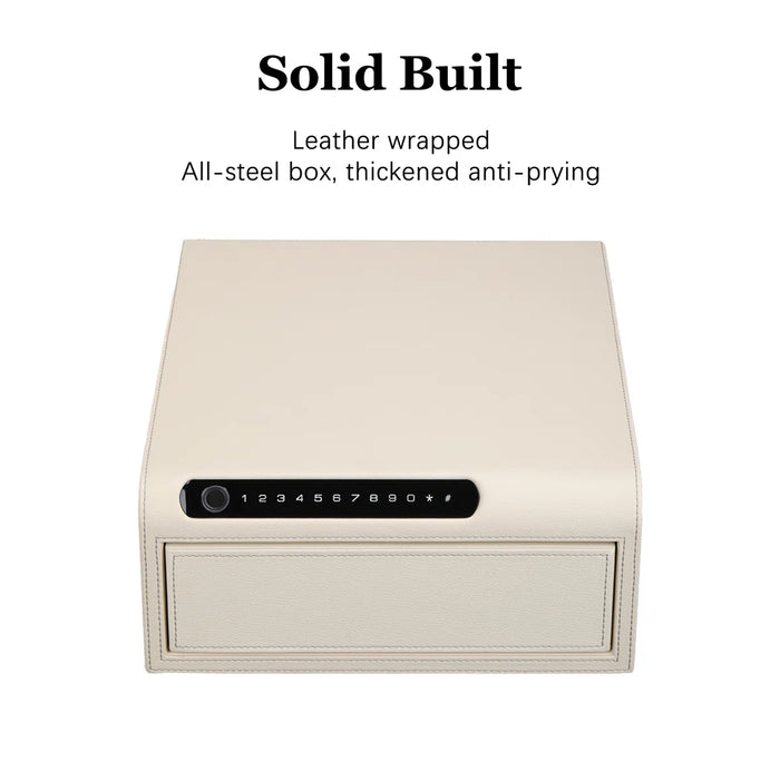 Biometric Fingerprint Jewelry Safe, Leather Finish
