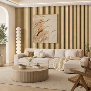 Premium acoustic wood wall panels crafted for elevated interiors.