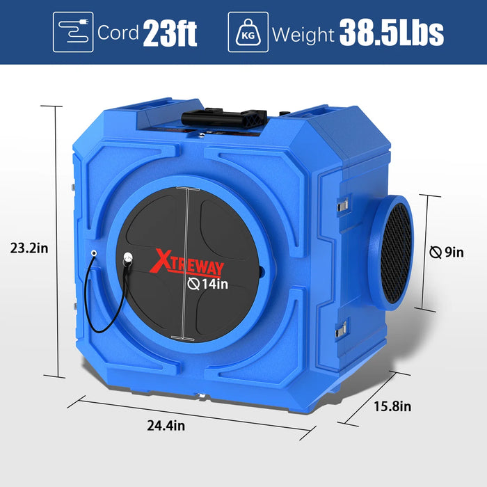 Air Scrubber with HEPA Filter | 3-Stage 550 CFM Air Purifier