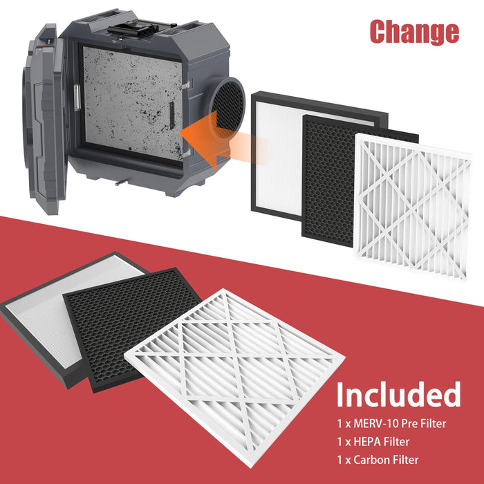 Air Scrubber with HEPA Filter | 3-Stage 550 CFM Air Purifier