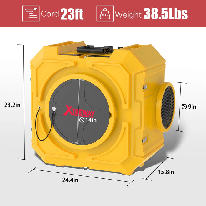Air Scrubber with HEPA Filter | 3-Stage 550 CFM Air Purifier