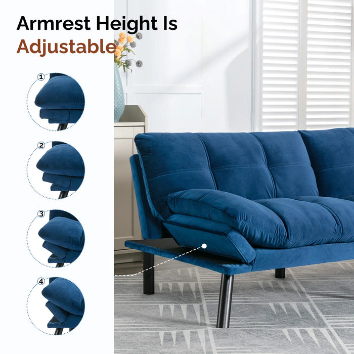 Convertible Futon Sofa Bed Couch | Adjustable 2-Seater Sleeper