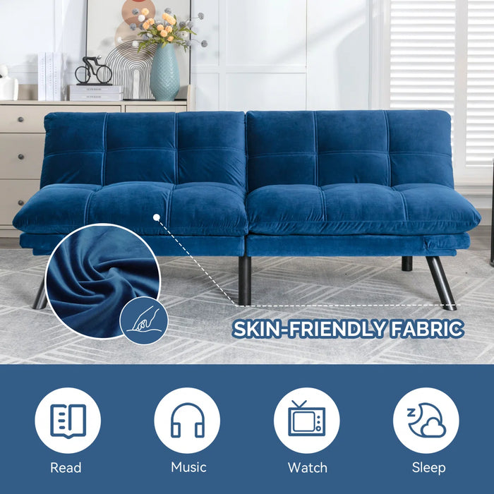 Convertible Futon Sofa Bed Couch | Adjustable 2-Seater Sleeper
