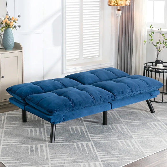 Convertible Futon Sofa Bed Couch | Adjustable 2-Seater Sleeper