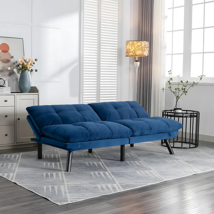 Convertible Futon Sofa Bed Couch | Adjustable 2-Seater Sleeper