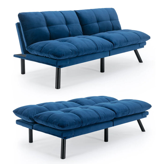 Convertible Futon Sofa Bed Couch | Adjustable 2-Seater Sleeper