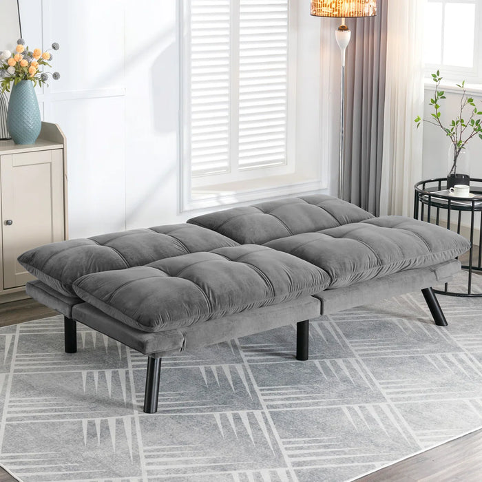 Convertible Futon Sofa Bed Couch | Adjustable 2-Seater Sleeper