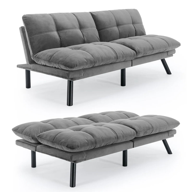 Convertible Futon Sofa Bed Couch | Adjustable 2-Seater Sleeper