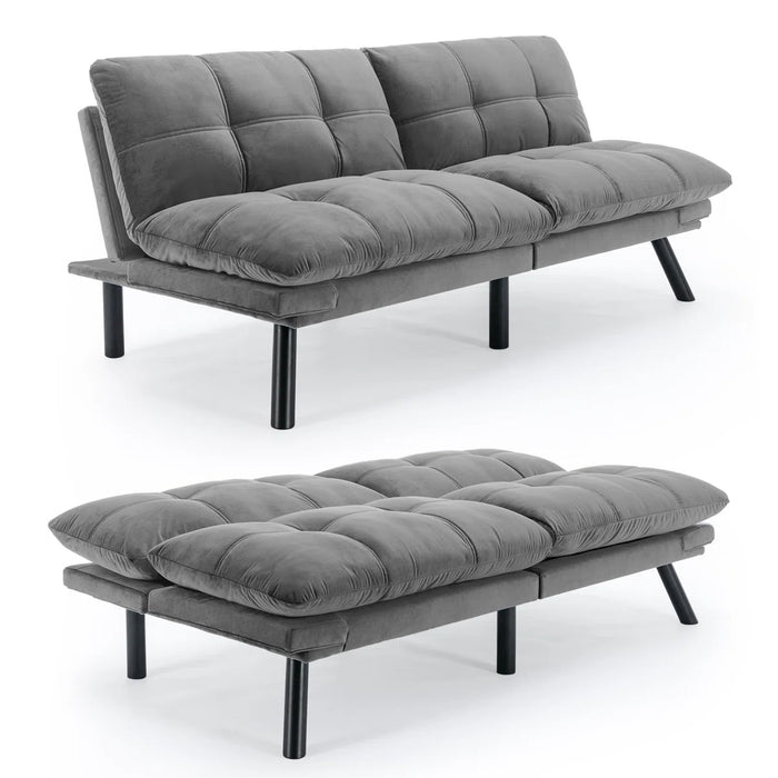 Convertible Futon Sofa Bed Couch | Adjustable 2-Seater Sleeper