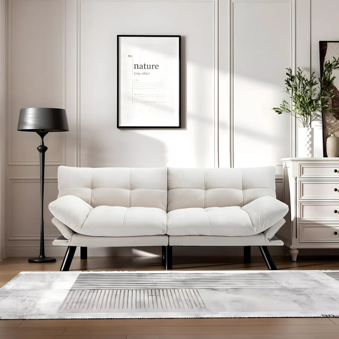 Convertible Futon Sofa Bed Couch | Adjustable 2-Seater Sleeper
