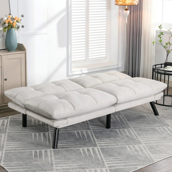 Convertible Futon Sofa Bed Couch | Adjustable 2-Seater Sleeper