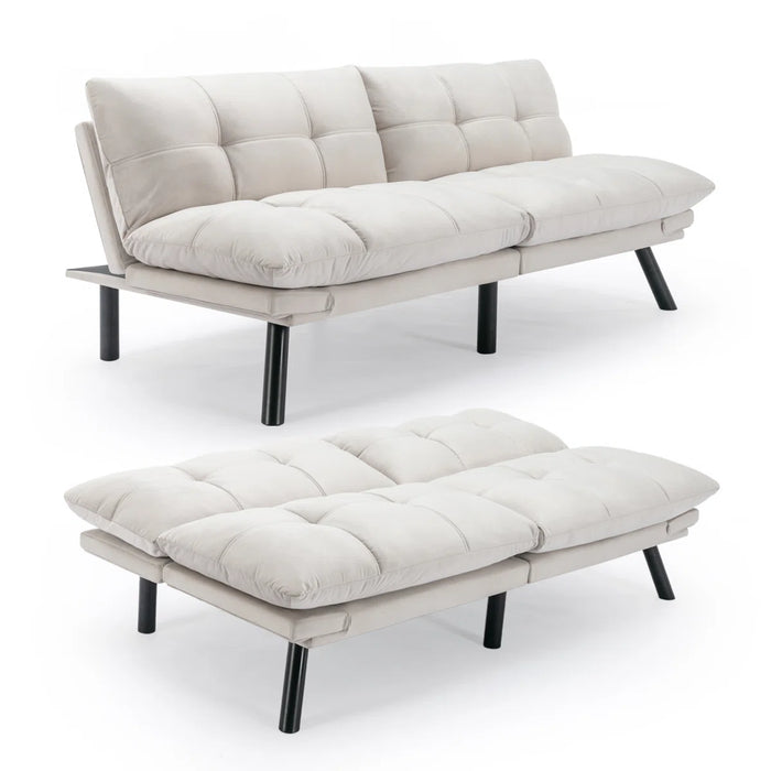 Convertible Futon Sofa Bed Couch | Adjustable 2-Seater Sleeper
