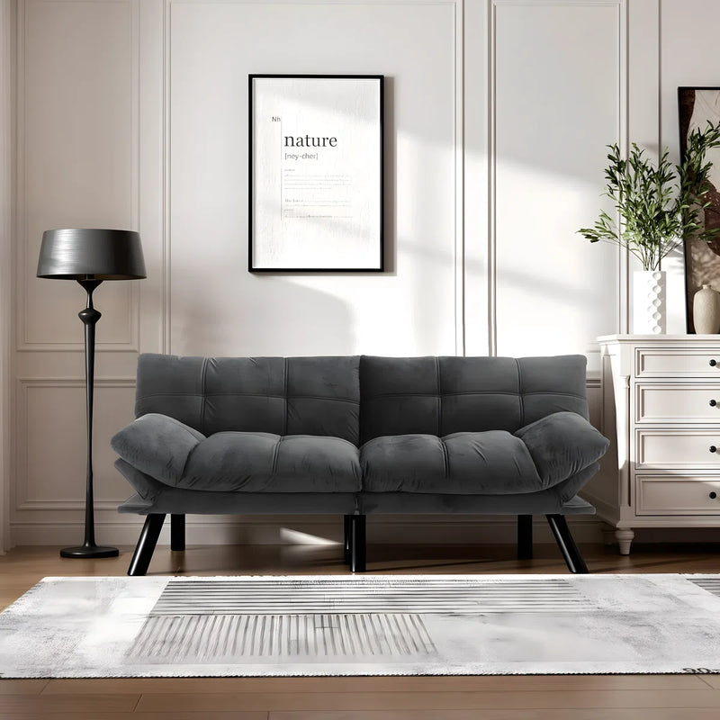 Convertible Futon Sofa Bed Couch | Adjustable 2-Seater Sleeper