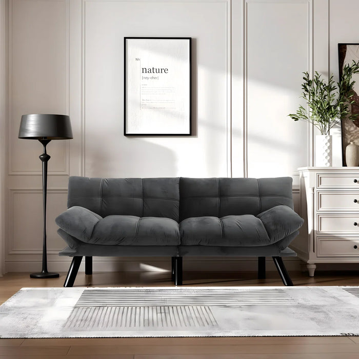 Convertible Futon Sofa Bed Couch | Adjustable 2-Seater Sleeper