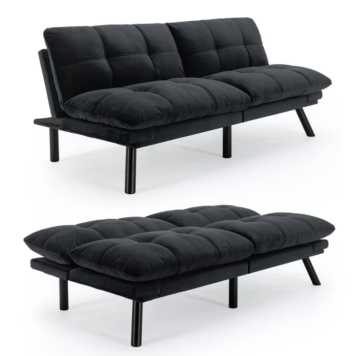 Convertible Futon Sofa Bed Couch | Adjustable 2-Seater Sleeper