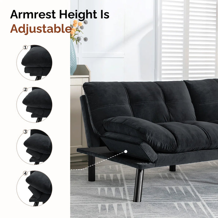 Convertible Futon Sofa Bed Couch | Adjustable 2-Seater Sleeper