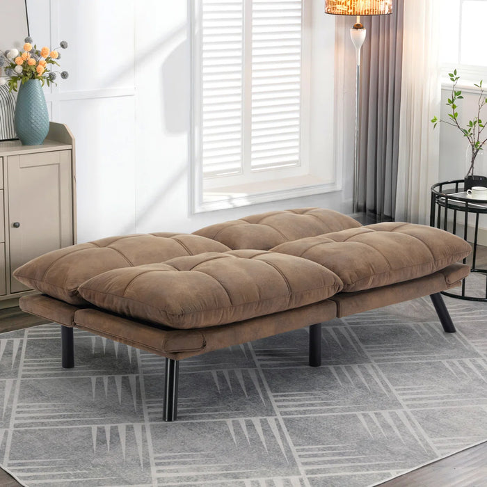 Convertible Futon Sofa Bed Couch | Adjustable 2-Seater Sleeper